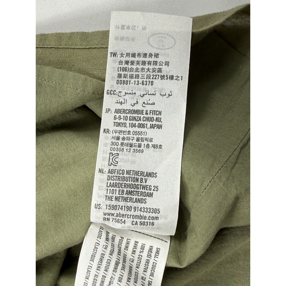 Abercrombie Fitch A&F Button Cami Dress Olive Green Small MP 100% Cotton. - Picture 9 of 13